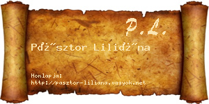 Pásztor Liliána névjegykártya