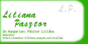 liliana pasztor business card