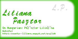 liliana pasztor business card